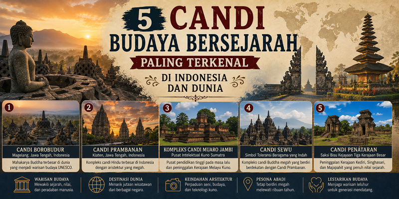 5 Candi Budaya Bersejarah Paling Terkenal di Indonesia dan Dunia