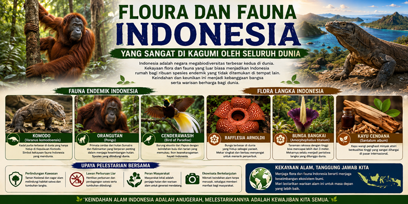 Floura Dan Fauna Indonesia yang Sangat Di Kagumi Oleh Seluruh Dunia