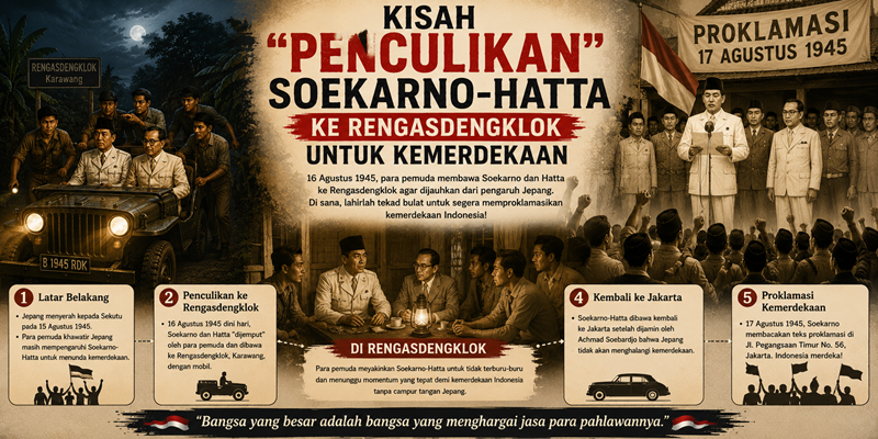 Kisah Penculikan Soekarno-Hatta ke Rengasdengklok untuk Kemerdekaan