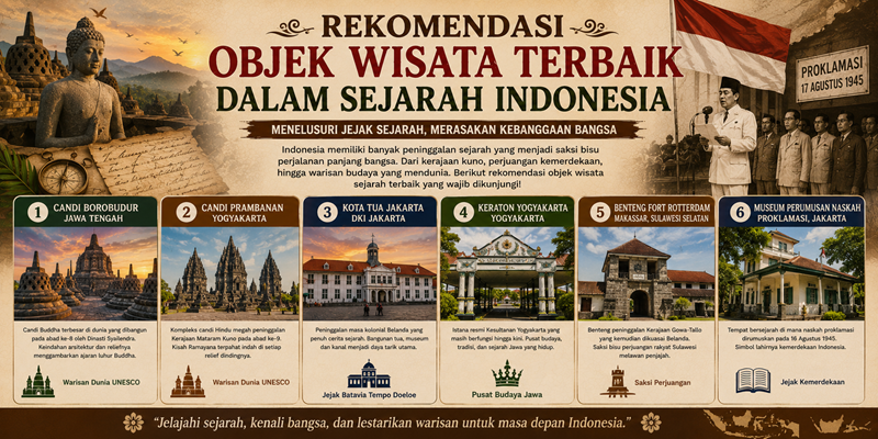 Rekomendasi Objek Wisata Terbaik Dalam Sejarah Indonesia