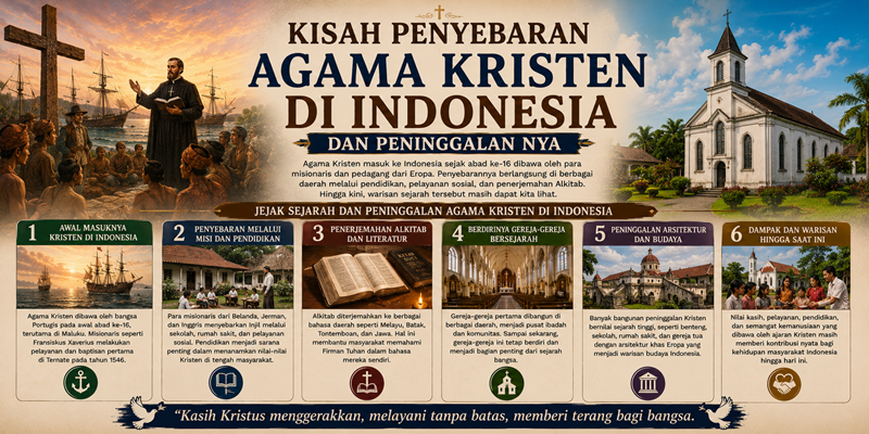 Kisah Penyebaran Agama Kristen di Indonesia dan Peninggalannya