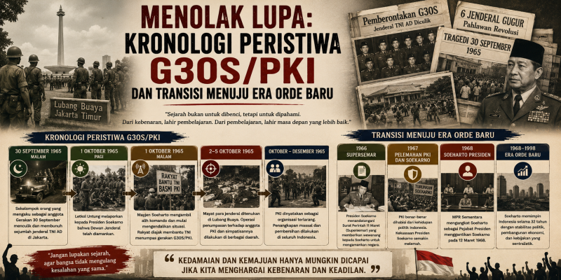 Menolak Lupa Kronologi Peristiwa G30SPKI dan Transisi Menuju Era Orde Baru