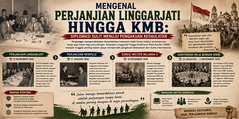 Mengenal Perjanjian Linggarjati hingga KMB Diplomasi Sulit Menuju Pengakuan Kedaulatan